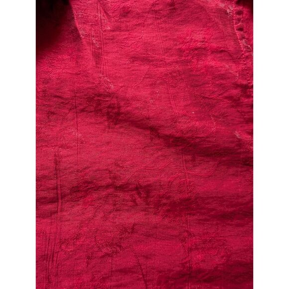 J. Jill Womens Red Textured Button-Up Blouse XL Long Sleeve - Picture 4 of 8